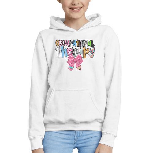 Women Occupational Therapy OT Pencil Bow Back To School COTA Graphic Youth Hoodie - Savourry