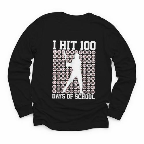 100 Days Of School Boys Kids 100th Day Balls For Baseball Youth Long Sleeve Tee - Sportilla