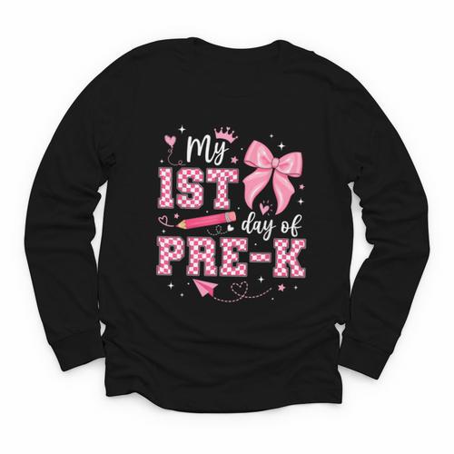My 1st Day Of Pre-K PreK Pre K 2025 Back To School Girls Youth Long Sleeve Tee - Savourry