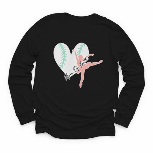 2 Sided Sorry Can't Dance Baseball Bye Mom Of Both Youth Long Sleeve Tee - Sportilla