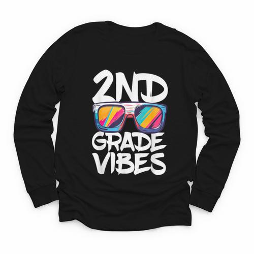 2nd Grade Vibes Shirt Back To School Second Grade Boy Girl Youth Long Sleeve Tee - Savourry