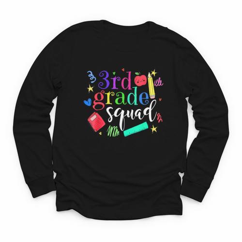 3rd Grade Squad Back To School Team Third Grade Youth Long Sleeve Tee - Savourry