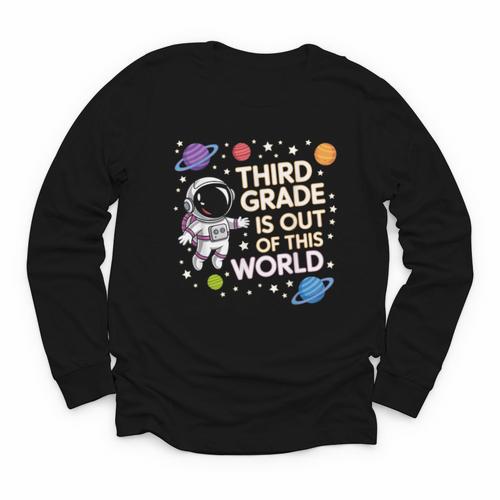 3rd Grade Is Out Of This World Space Back To School Youth Long Sleeve Tee - Savourry