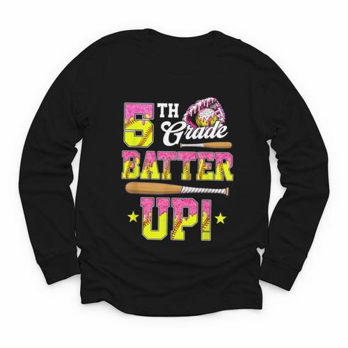 5th Grade Butter Up Softball Ice Cream Drip Back To School Youth Long Sleeve Tee - Savourry