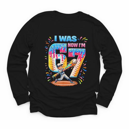 I Was 6 Now I'm 7 Baseball Birthday Boy For Teens Kids Youth Long Sleeve Tee - Sportilla