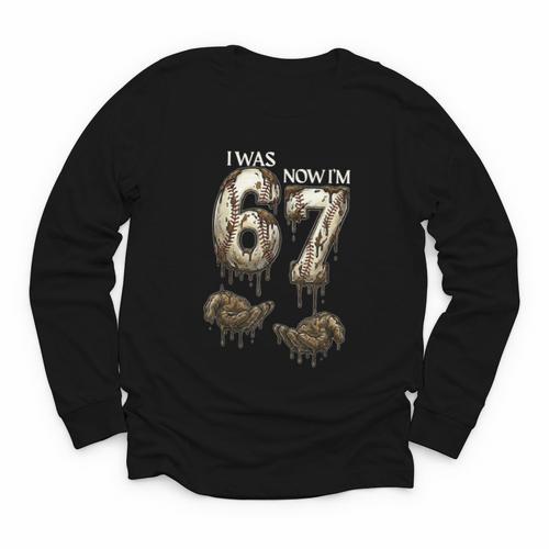 I Was 6 Now I'm 7 Baseball 6 7 Birthday Boys Girls Youth Long Sleeve Tee - Sportilla