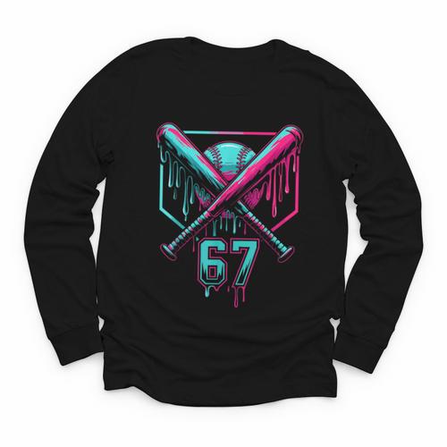 67 Baseball Drip Six Seven Gen Alpha Slag Youth Long Sleeve Tee - Sportilla