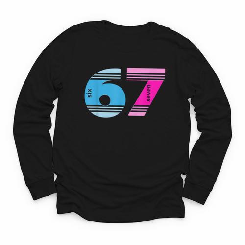 67 Crayon Cool Baseball Crayon 6 7 67 Youth Long Sleeve Tee - Sportilla