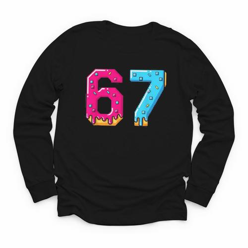 67 Shirt Baseball Life Style 101 Apparel Youth Drip Meme Youth Long Sleeve Tee - Sportilla