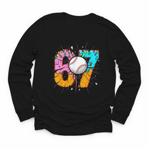 67 Six Seven 6 7 Boys 67 Baseball Ice Cream Drip 6 7 Youth Long Sleeve Tee - Sportilla