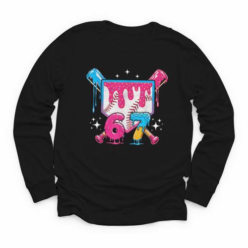 67 Six Seven Ice Cream Drip Baseball Boys Youth Youth Long Sleeve Tee - Sportilla