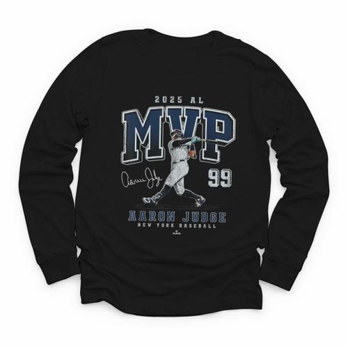 Aaron Judge 2025 AL MVP New York Baseball MLBPA Youth Long Sleeve Tee - Sportilla
