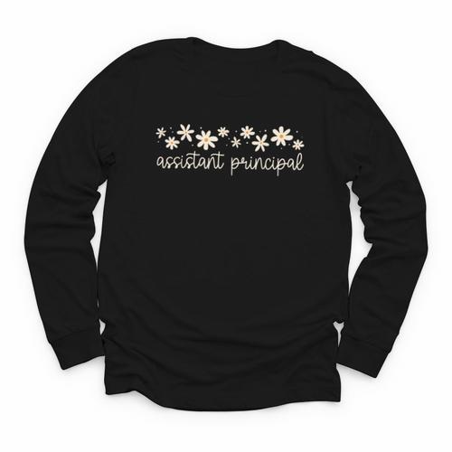 Assistant Principal Appreciation Flower Daisy Back To School Youth Long Sleeve Tee - Savourry