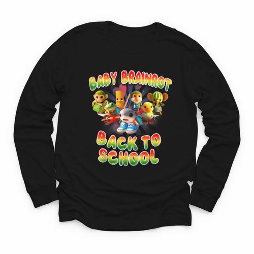 All Baby Brainrot Italian Meme Cute Back To School For Kids Youth Long Sleeve Tee - Savourry