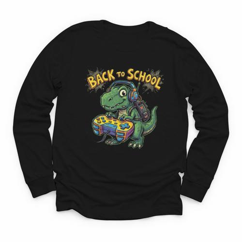 Back To School Gaming First Grade Dinosaur T Rex Boys Youth Long Sleeve Tee - Savourry