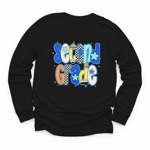 Back To School Hello Second Grade Team 2nd Grade Boy Girl Youth Long Sleeve Tee - Savourry