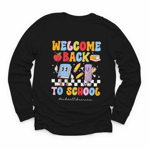 Back To School Librarian First Day Of School Librarian Youth Long Sleeve Tee - Savourry