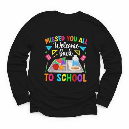 Back To School Lunch Lady First Day Of School Lunch Lady Youth Long Sleeve Tee - Savourry