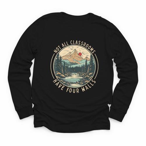 Back To School Not All Classrooms Have Four Walls Camping Youth Long Sleeve Tee - Savourry