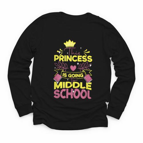 Back To School This Princess Is Going To Middle School Youth Long Sleeve Tee - Savourry