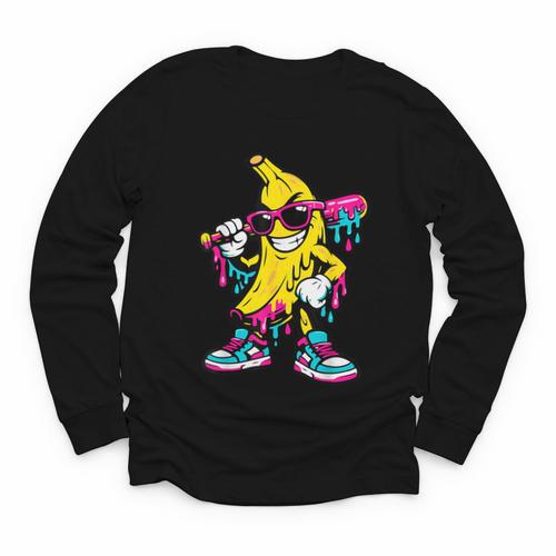 Banana Baseball Drip Youth Long Sleeve Tee - Sportilla