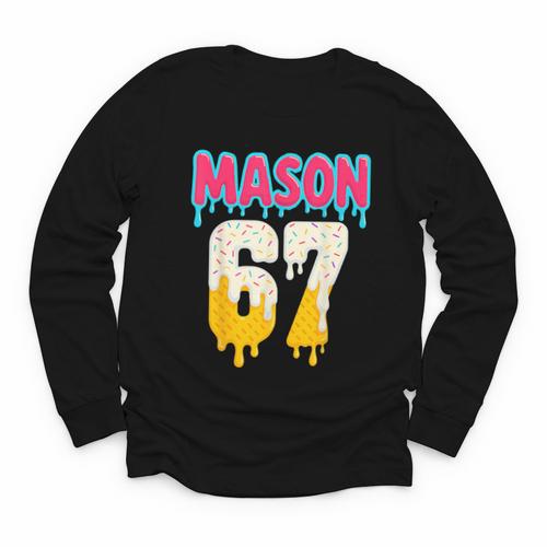 Baseball 6 7 Ice Cream Drip Number 67 Six Seven Meme Youth Long Sleeve Tee - Sportilla