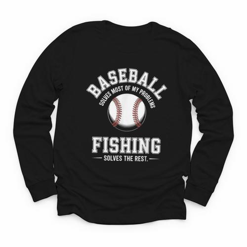 Baseball & Fishing Youth Long Sleeve Tee - Sportilla