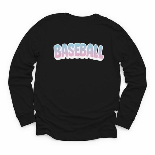 Baseball Bubble Letter Youth Long Sleeve Tee - Sportilla