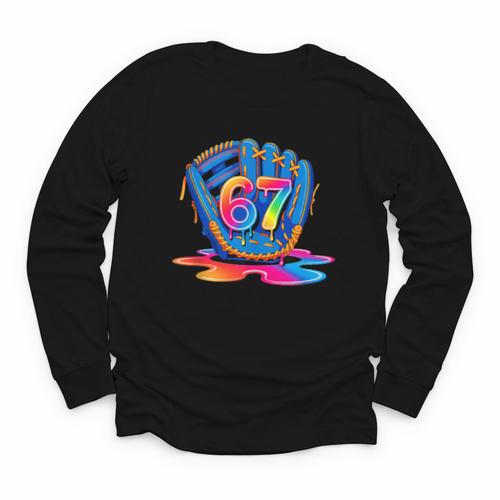 Baseball Drip Ice Cream 67 Lifestyle 101 Youth Long Sleeve Tee - Sportilla