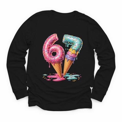 Baseball Drip Ice Cream 67 Youth Long Sleeve Tee - Sportilla