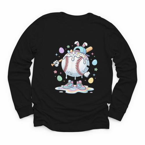 Baseball Drip Icecream Apparel Youth Boy Easter Youth Long Sleeve Tee - Sportilla