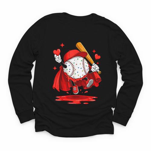 Baseball Drip Icecream Youth Boy Valentine Youth Long Sleeve Tee - Sportilla
