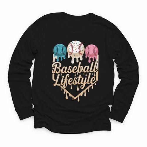 Baseball Drip Icecream Youth Long Sleeve Tee - Sportilla