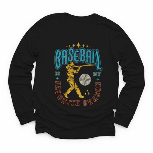 Baseball Is My Favorite Season Player Coach Fan Game Day Youth Long Sleeve Tee - Sportilla