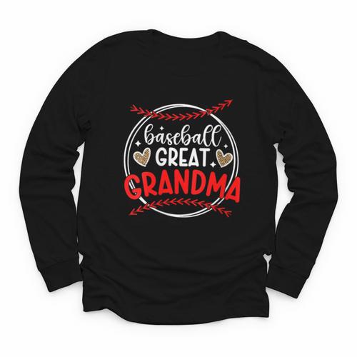 Baseball Great Grandma Of A Baseball Player Great Grandma Youth Long Sleeve Tee - Sportilla