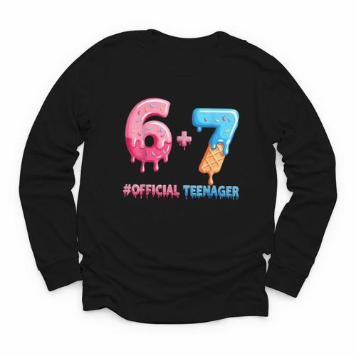Baseball Ice Cream Drip 67 Official Teenager 13th Birthday Youth Long Sleeve Tee - Sportilla