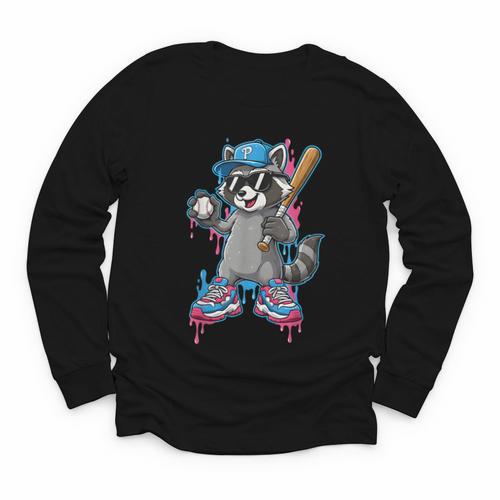 Baseball Ice Cream Drip For Boys And Girls Batter Game Day Youth Long Sleeve Tee - Sportilla