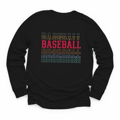 Baseball Layered Text Team Player Coach Youth Youth Long Sleeve Tee - Sportilla