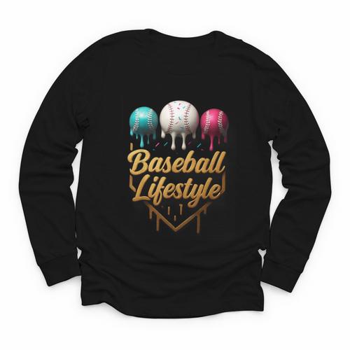 Baseball Lifestyle Drip Youth Long Sleeve Tee - Sportilla