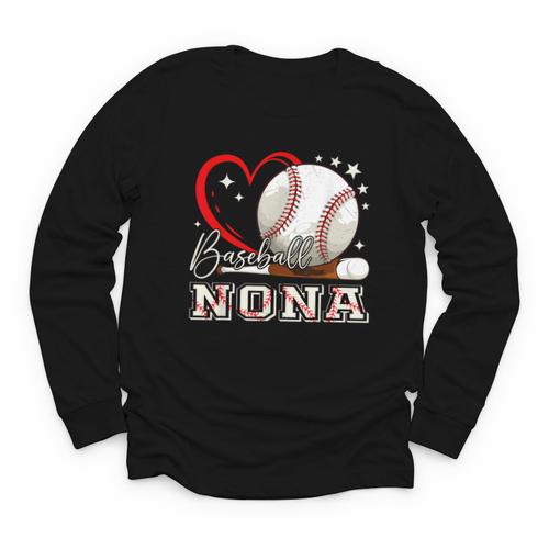 Baseball Nona Family Matching Cute Baseball Lover Youth Long Sleeve Tee - Sportilla