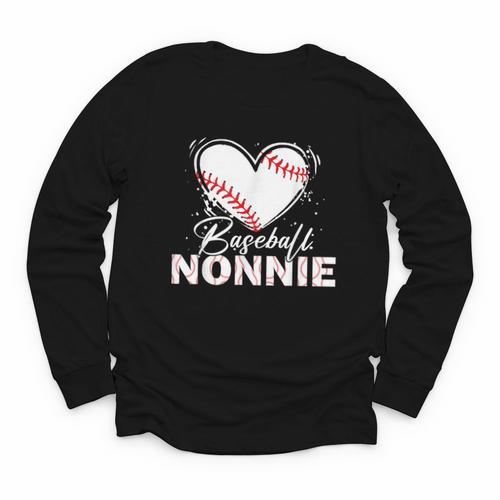 Baseball Nonnie Baseball Heart Youth Long Sleeve Tee - Sportilla