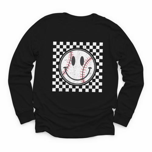 Baseball Season Happy Game Day Trendy Sports Vintage Youth Long Sleeve Tee - Sportilla