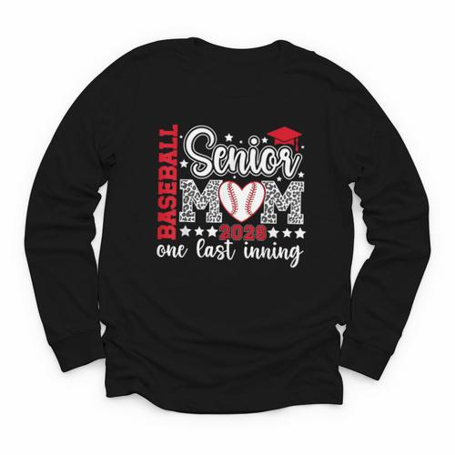 Baseball Senior Mom 2026 Last Inning Baseball Senior Mama Youth Long Sleeve Tee - Sportilla
