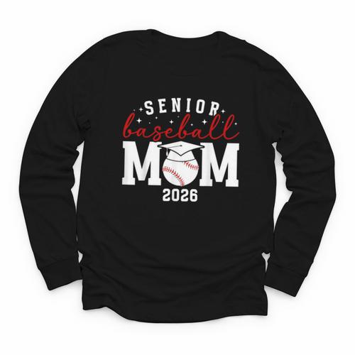 Baseball Senior Mom Of A Senior Baseball Player Mom 2026 Youth Long Sleeve Tee - Sportilla