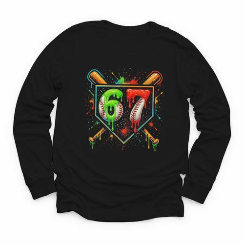 Baseball Six Seven 67 Meme Ice Cream Drip Xmas Women Men Youth Long Sleeve Tee - Sportilla