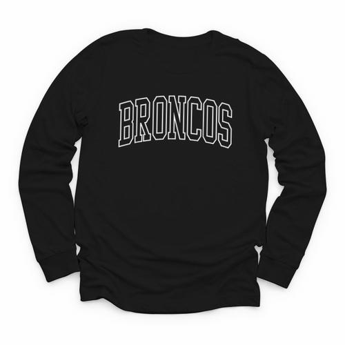 Broncos High School Spirit Fan Team Back To School Youth Long Sleeve Tee - Savourry