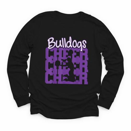 Bulldogs Cheer Back To School Cheerleading Spirit P Youth Long Sleeve Tee - Savourry