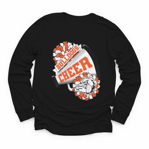 Bulldogs Cheerleading Back To School Cheer Team Orange Youth Long Sleeve Tee - Savourry