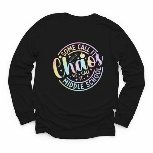 Some Call It Chaos We Call It Middle School Back To School Youth Long Sleeve Tee - Savourry