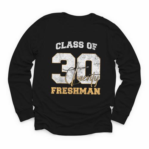 Class Of 2030 Freshman High School Back To School 9th Grade Youth Long Sleeve Tee - Savourry